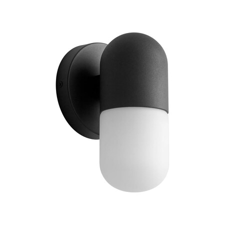 Oxygen Corpus Outdoor Wall Sconce, 1-Light, LED, Black, Matte White Shade, 4.875"W (3-757-15 42R2R) 3-757-15